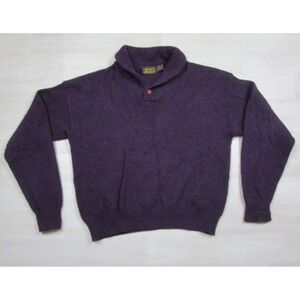 Vintage 90s Eddie Bauer Wool Blend Sweater Men's (XL) Shawl Collar Preppy USA